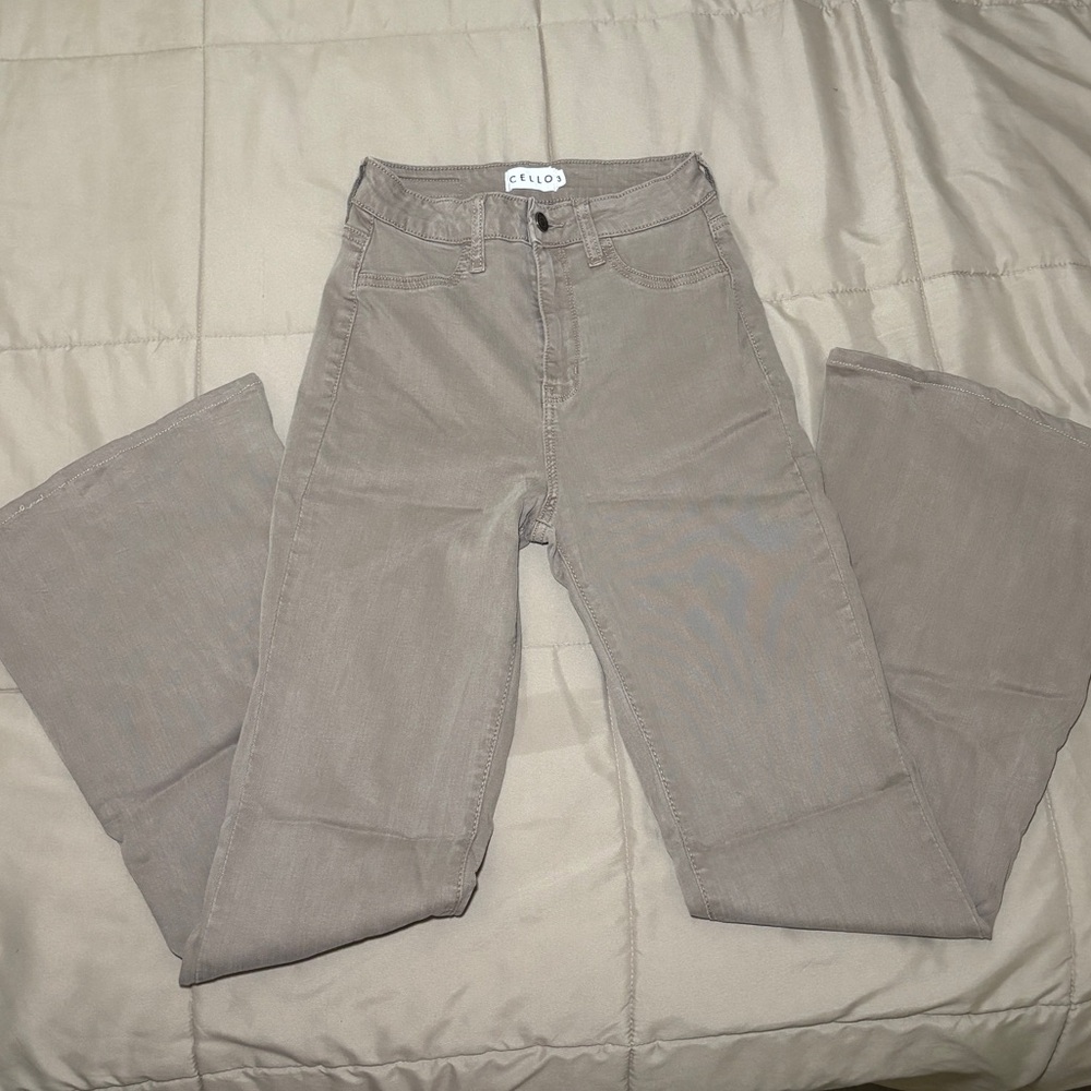 Cello Taupe Flare & Wide Leg Jeans